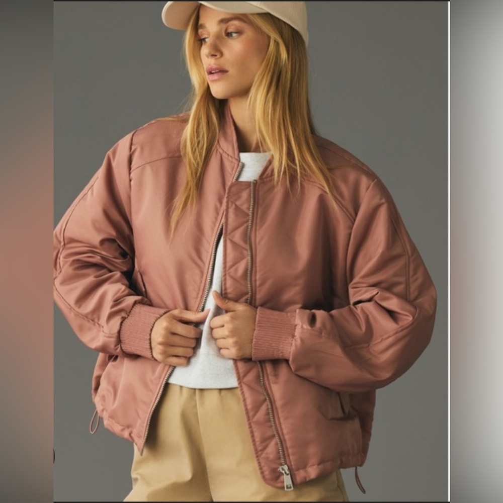 Anthropologie oversized bomber jacket